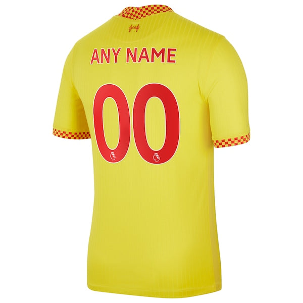 Liverpool Nike 2021/22 Third Breathe Stadium Custom Jersey - Yellow - Image 3