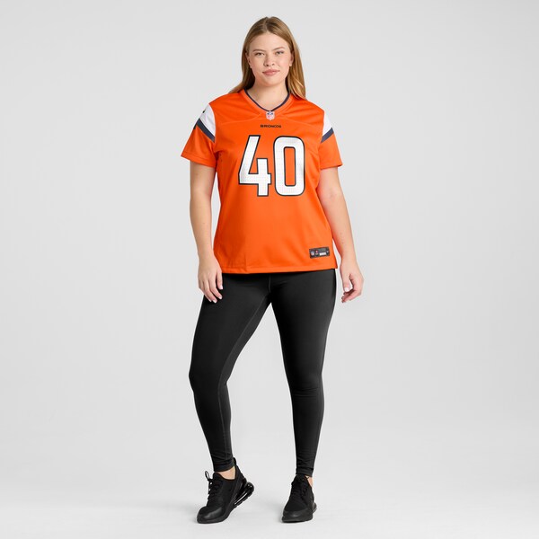 Justin Strnad Denver Broncos Nike Women's Team Game Jersey - Orange - Image 6