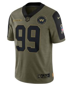 Alternative view of Chase Young Washington Football Team Nike 2021 Salute To Service Limited Player Jersey - Olive
