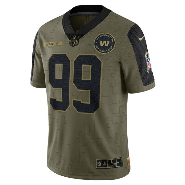 Chase Young Washington Football Team Nike 2021 Salute To Service Limited Player Jersey - Olive - Image 2