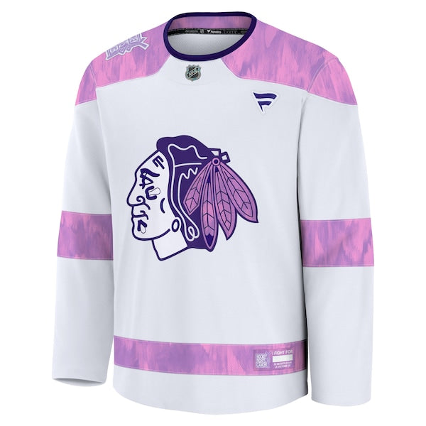 Chicago Blackhawks Hockey Fights Cancer Practice Jersey - White - Image 2