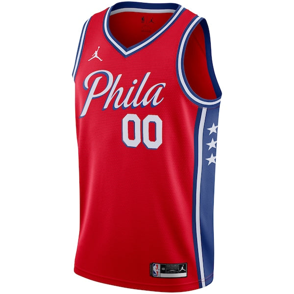 Philadelphia 76ers Jordan Brand Swingman Custom Jersey - Statement Edition - Red - Image 2