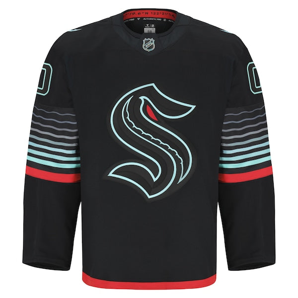 Seattle Kraken Alternate Authentic Pro Custom Jersey - Black/Navy - Image 3
