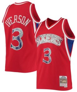 Allen Iverson Philadelphia 76ers 1996/97 Hardwood Classics NBA 75th Anniversary Diamond Swingman Jersey - Red