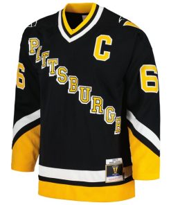 Alternative view of Mario Lemieux Pittsburgh Penguins  1992/93 Blue Line Player Jersey - Black