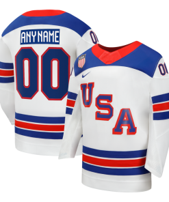Youth USA Hockey Nike White 2026 Away Replica Custom Jersey