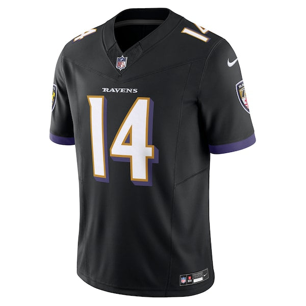 Kyle Hamilton Baltimore Ravens Nike Alternate Vapor F.U.S.E. Limited Jersey - Black/Purple - Image 3