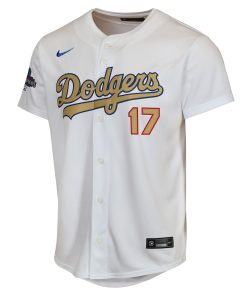 Alternative view of Shohei Ohtani Los Angeles Dodgers Nike Youth 2025 Gold Collection Limited Jersey - White