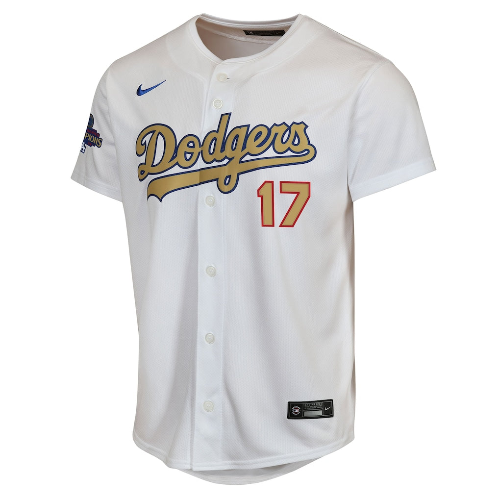 Shohei Ohtani Los Angeles Dodgers Nike Youth 2025 Gold Collection Limited Jersey - White - Image 2