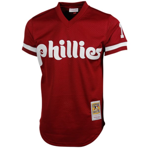 Darren Daulton Philadelphia Phillies Cooperstown Mesh Batting Practice Jersey - Red - Image 2
