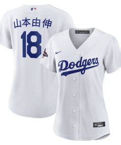 Yoshinobu Yamamoto Los Angeles Dodgers Nike Women's 2024 World Series Champions Home Japanese Characters Replica Player Jersey - White
