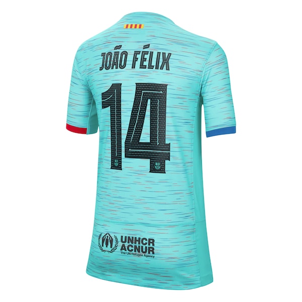 Jo?o F¨¦lix Barcelona Nike Youth 2023/24 Third Replica Jersey - Aqua - Image 3