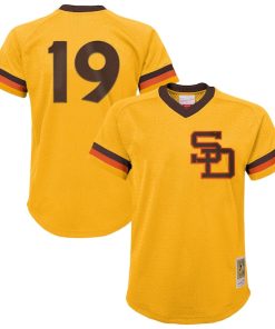 Tony Gwynn San Diego Padres  Youth Cooperstown Collection?Mesh Batting Practice Jersey - Gold