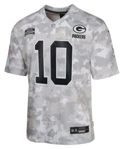 Alternative view of Jordan Love Green Bay Packers Nike Youth 2024 Salute to Service Game Jersey - Arctic Camo