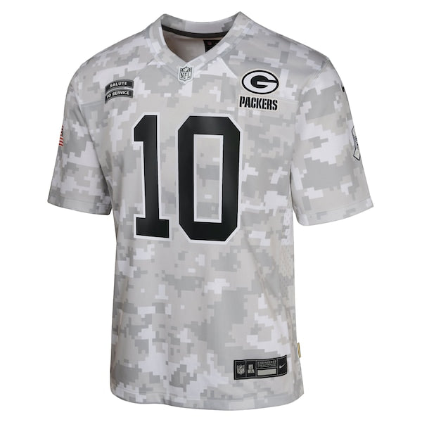 Jordan Love Green Bay Packers Nike Youth 2024 Salute to Service Game Jersey - Arctic Camo - Image 2