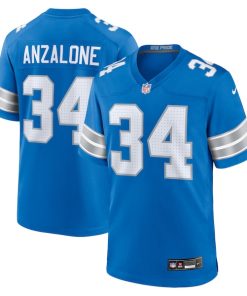 Alex Anzalone Detroit Lions Nike Game Jersey - Blue/Black