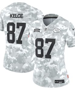 Travis Kelce Kansas City Chiefs Nike Women's 2024 Salute to Service Limited Jersey - Arctic Camo