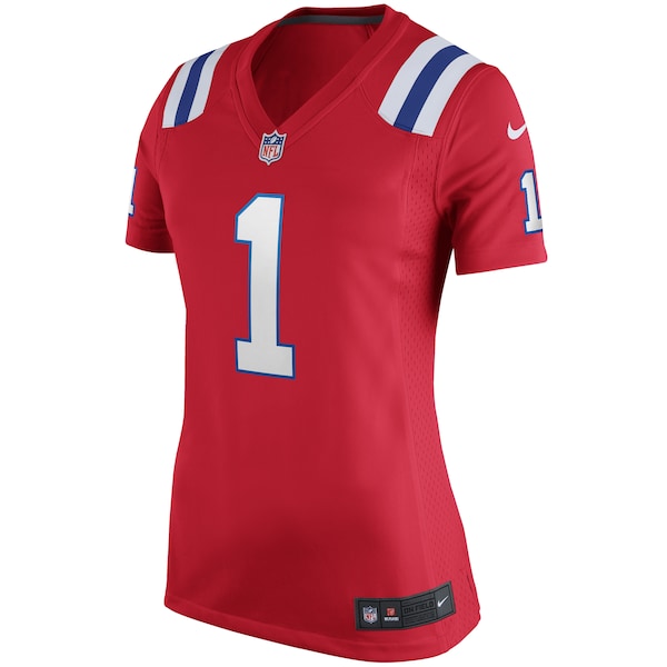 Cam Newton New England Patriots Nike Women's Alternate Game Jersey - Red/Navy - Image 3
