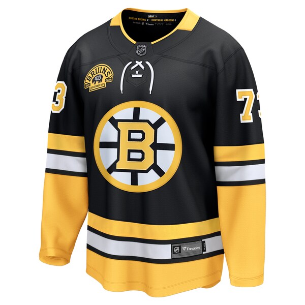 Charlie McAvoy Boston Bruins 100th Anniversary Premier Breakaway Player Jersey - Black - Image 2