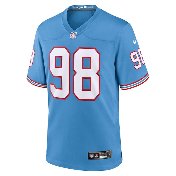 Jeffery Simmons Tennessee Titans Nike Oilers Throwback Alternate Game Player Jersey - Light Blue - Image 2