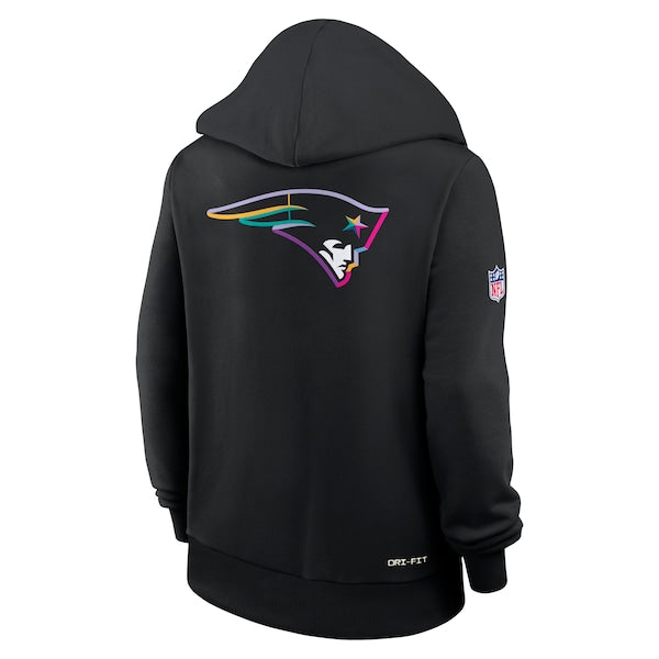 New England Patriots Nike Women's 2025 NFL Crucial Catch Sideline Standard Issue Dri-FIT Hoodie - Black - Image 4
