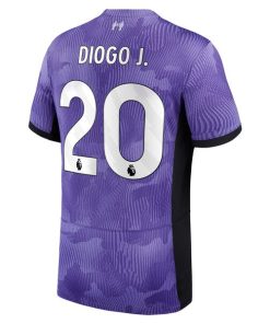 Alternative view of Diogo Jota Liverpool Nike Youth 2023/24 Third Stadium Replica Player Jersey - Purple