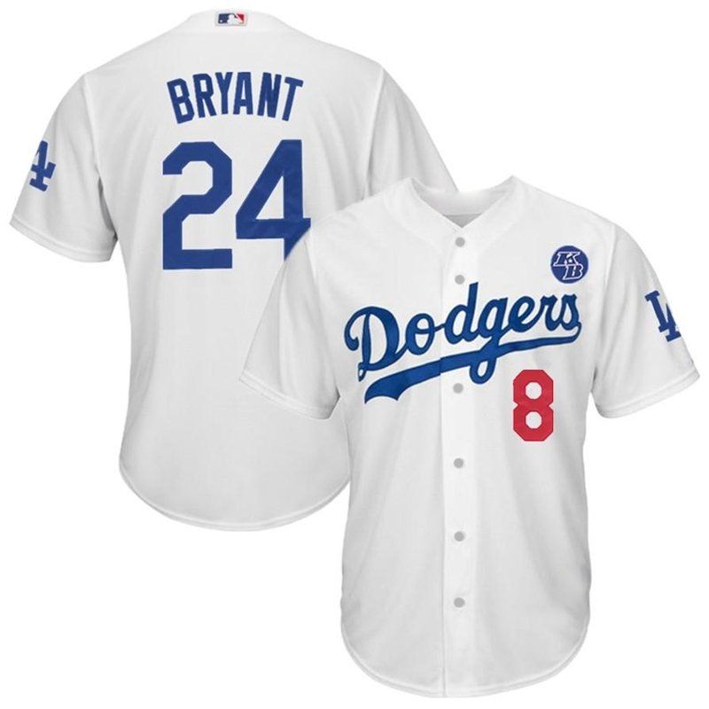 Youth Kobe Bryant Legend Los Angeles Dodgers 8/24 Special Jersey ยจC White