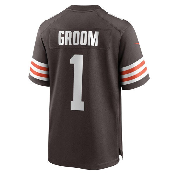 Number 1 Groom Cleveland Browns Nike Game Jersey - Brown - Image 3