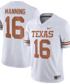 Men's Nike Arch Manning White Texas Longhorns NIL Replica Football Jersey - White/Orange