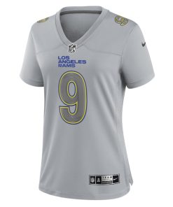 Alternative view of Matthew Stafford Los Angeles Rams Nike Women's Atmosphere Fashion Game Jersey - Gray