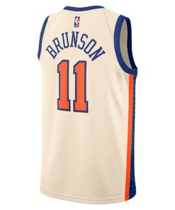 Alternative view of Jalen Brunson New York Knicks Nike Unisex 2025/26 Swingman Jersey - Cream - City Edition