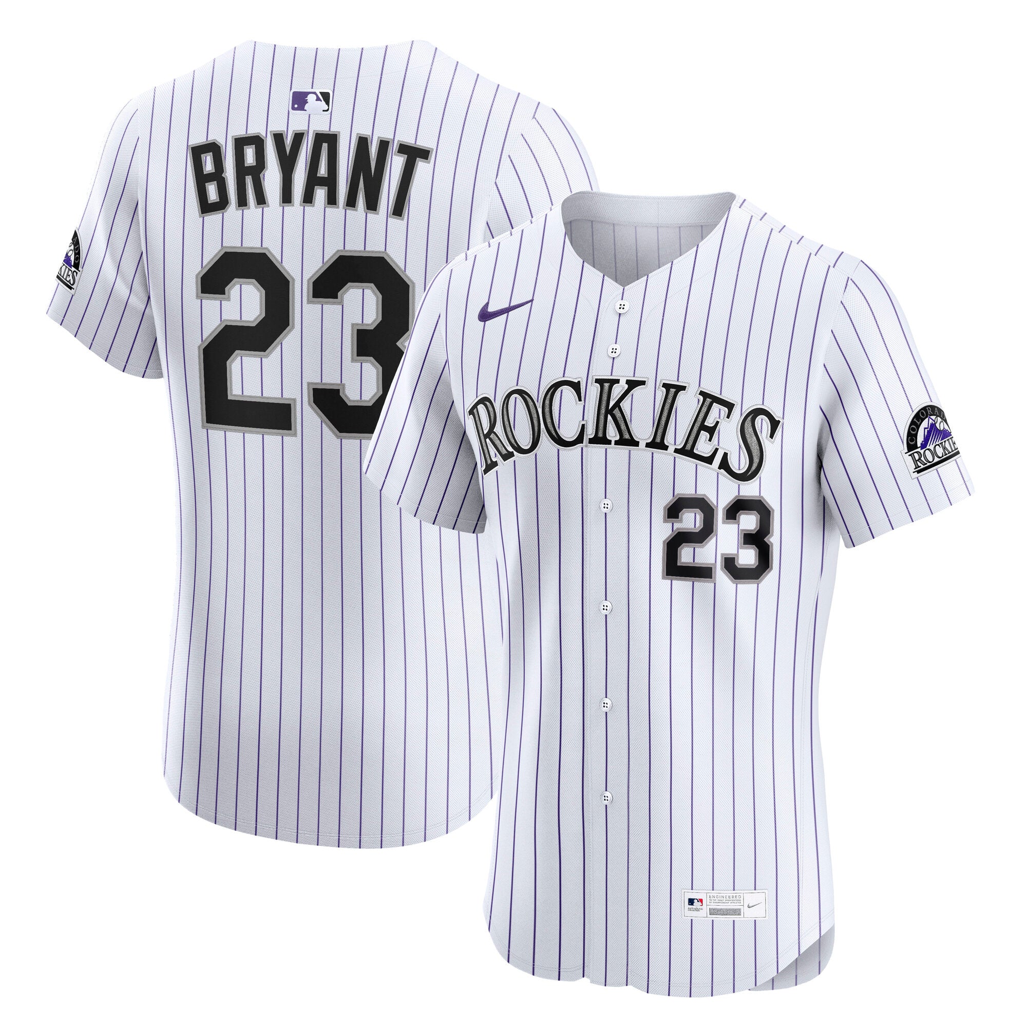 Kris Bryant Colorado Rockies Nike Alternate Elite Player Jersey - Purple/White - Image 6