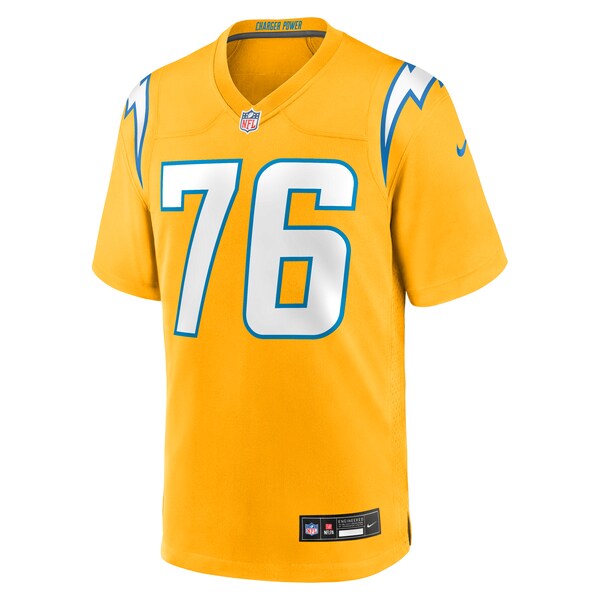 Joe Alt Los Angeles Chargers Nike Alternate Charger Power Game Player Jersey - Gold/Powder Blue/Navy - Image 3