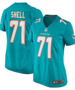 Brandon Shell Miami Dolphins Nike Women's Home Game Player Jersey - Aqua