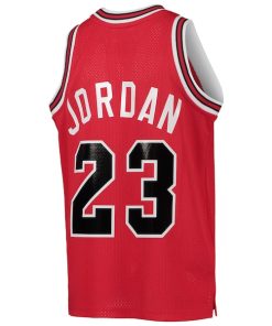 Alternative view of Youth Chicago Bulls Michael Jordan Red 1984/85 Hardwood Classics Authentic Jersey
