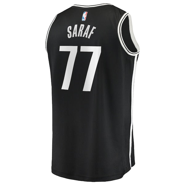 Ben Saraf Brooklyn Nets Youth Fast Break Replica Jersey - Black - Icon Edition - Image 3