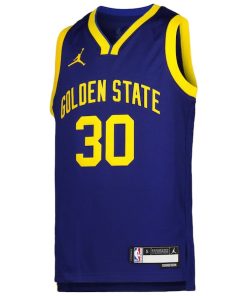 Alternative view of Stephen Curry Golden State Warriors Jordan Brand Youth Swingman Jersey - Statement Edition - Blue
