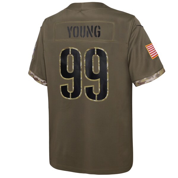 Chase Young Washington Commanders Nike Youth 2022 Salute To Service Player Limited Jersey - Olive - Image 3