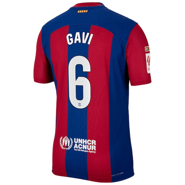 Gavi Barcelona Nike 2023/24 Home Match Authentic Player Jersey - Royal/Aqua/White - Image 4