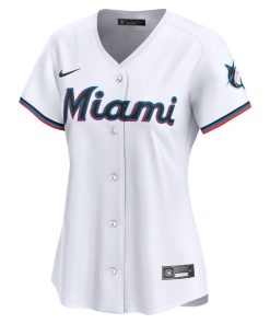 Alternative view of Miami Marlins Nike Women's Home Limited Custom Jersey - White