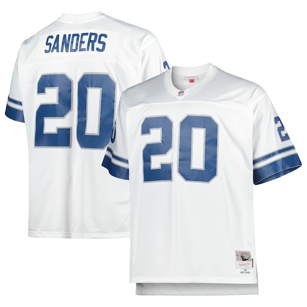 Barry Sanders Detroit Lions Big & Tall 1996 Retired Player Replica Jersey - White/Blue - Image 2