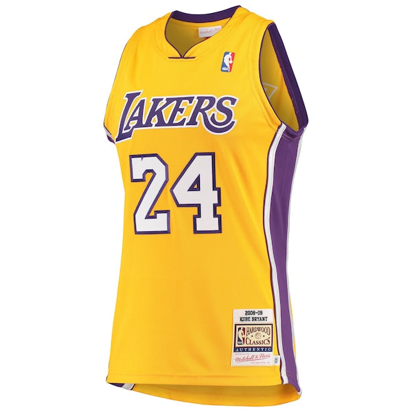 Men's Los Angeles Lakers Kobe Bryant Gold Hardwood Classics 2008-09 Authentic Jersey - Image 2