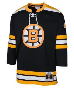 Alternative view of Bobby Orr Boston Bruins Youth 1971 Blue Line Player Jersey - Black