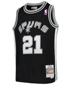 Alternative view of Tim Duncan San Antonio Spurs  Youth Swingman Throwback Jersey - Black