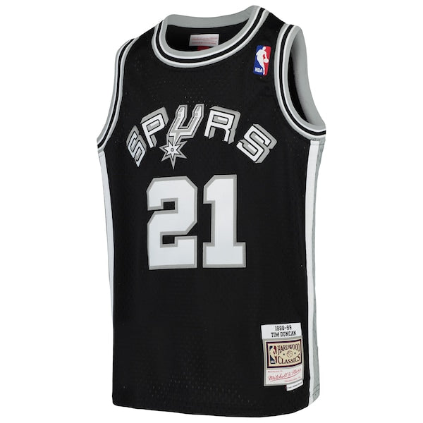Tim Duncan San Antonio Spurs Youth Swingman Throwback Jersey - Black - Image 2