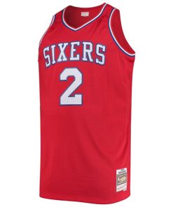 Alternative view of Moses Malone Philadelphia 76ers 1982/83 Big & Tall Hardwood Classics Swingman Jersey - Red