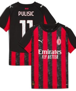 Christian Pulisic AC Milan Puma Youth 2025/26 Home Replica Player Jersey - Red