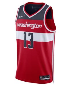 Alternative view of Jordan Poole Washington Wizards Nike Unisex Swingman Jersey - Icon Edition - Red