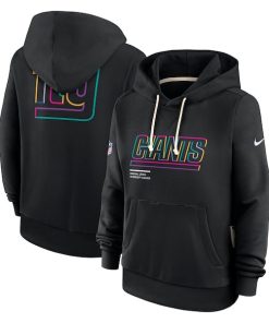 New York Giants Nike Women's 2025 NFL Crucial Catch Sideline Standard Issue Dri-FIT Hoodie - Black