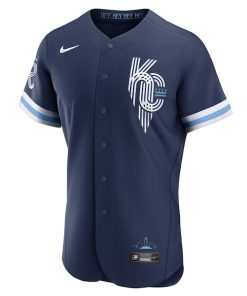 Alternative view of Kansas City Royals Nike 2022 City Connect Authentic Jersey - Navy
